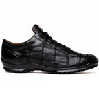Bari Genuine Lizard Fashion Sneaker Patchwork Design Black