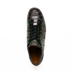 Bari Sport Genuine Lizard Fashion Sneaker Patchwork Design Green