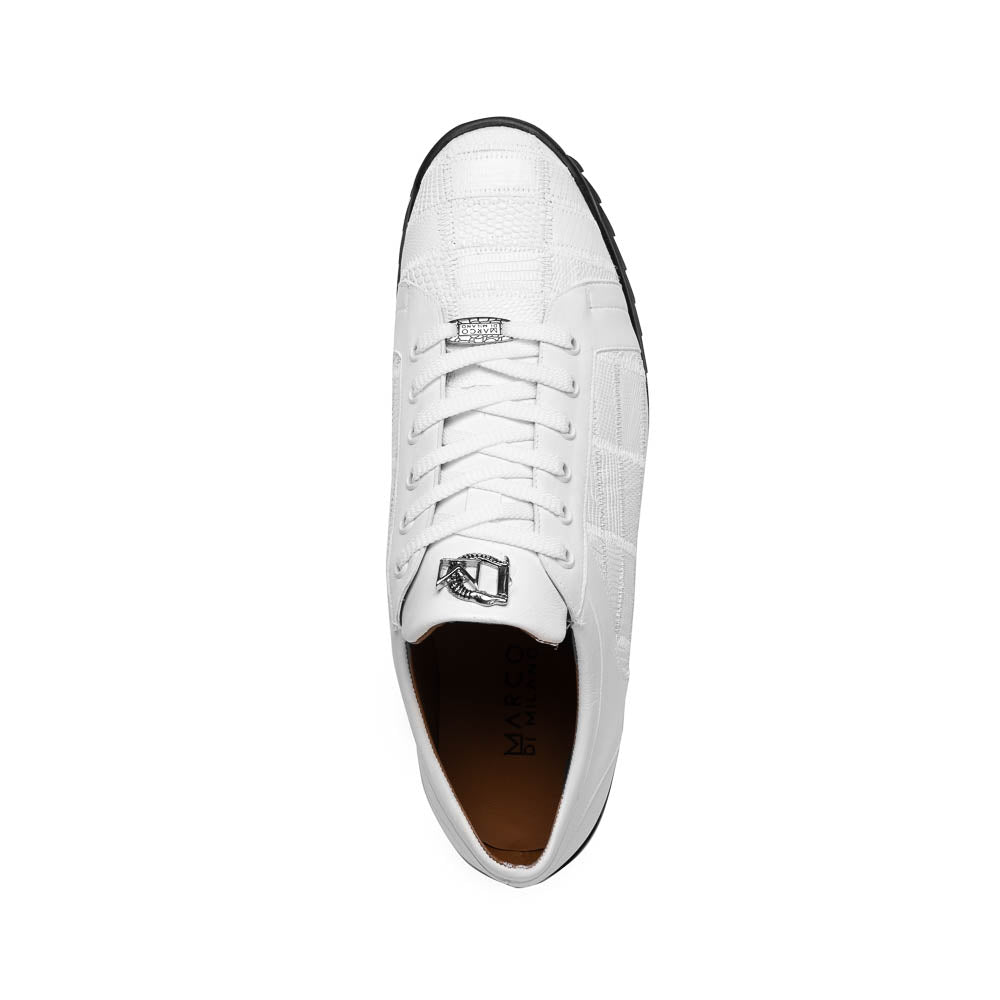Bari Sporty Genuine Lizard Fashion Sneaker White