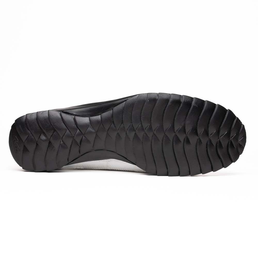 Bari Sporty Genuine Lizard Fashion Sneaker White