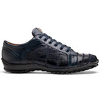 Bari Genuine Lizard Fashion Sneaker Patchwork Design Shoes Navy