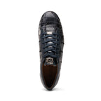 Bari Genuine Lizard Fashion Sneaker Patchwork Design Shoes Navy
