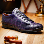 Bari Genuine Lizard Fashion Sneaker Sporty Shoes Purple