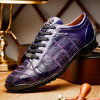 Bari Genuine Lizard Fashion Sneaker Sporty Shoes Purple