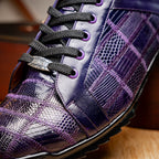 Bari Genuine Lizard Fashion Sneaker Sporty Shoes Purple