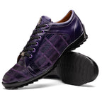 Bari Genuine Lizard Fashion Sneaker Sporty Shoes Purple