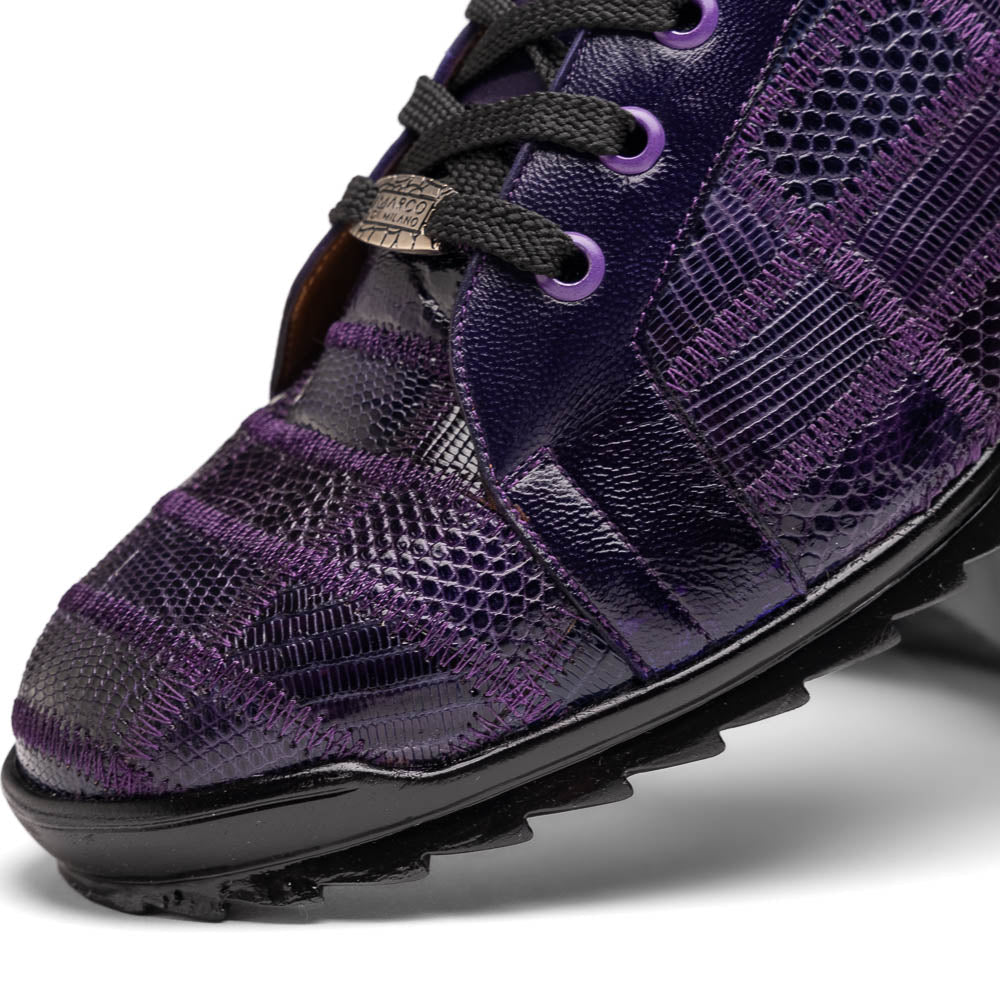 Bari Genuine Lizard Fashion Sneaker Sporty Shoes Purple