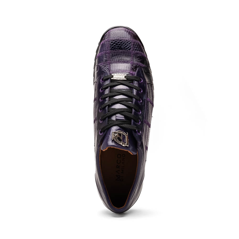Bari Genuine Lizard Fashion Sneaker Sporty Shoes Purple