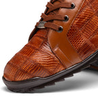 Bari Genuine Lizard Fashion Sneaker Dress Shoes Cognac