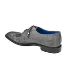 Belvedere Men Shoes Batta Gray Genuine Ostrich Lace Up 14006