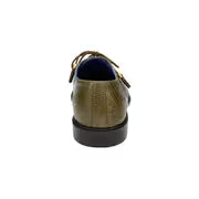 Belvedere Mens Shoes Batta Olive Genuine Ostrich Lace Up 14006