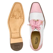 Belvedere Mens Shoes Batta Pink/White Genuine Ostrich Lace Up 14006
