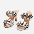 The Eclipse Silver Leather Women Sandal