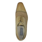 Men's Giovanni Shoes High Quality Leather/Fabric Cap Toe REED Natural Tan