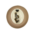 Men's Bruno Capelo Belvedere 2-Tone Straw Style Fedora Hat BD958 Ivory/Cognac