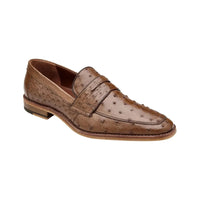 Belvedere Espada Ostrich Quill Penny Loafer Shoes Tabac - J.Valintin Men's Wear Legend - Espada 02440 Tabac _ 9