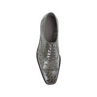 Belvedere Onesto Men Shoes Genuine Ostrich Crocodile Leather Gray Cap toe 1419 - J.Valintin Men's Wear Legend - 1419 gray_8.5