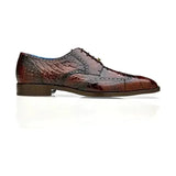 Belvedere Santo Genuine American Alligator Wingtip Shoes Ant. Brown R70 - J.Valintin Men's Wear Legend - R70 Santo Brown - 9