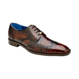 Belvedere Santo Genuine American Alligator Wingtip Shoes Ant. Brown R70 - J.Valintin Men's Wear Legend - R70 Santo Brown - 9