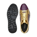 Belvedere Sneakers Blake Genuine Ostrich and Soft Italian Calf Purple/Gold - J.Valintin Men's Wear Legend - Blake 33629 Puple/Gold - 10