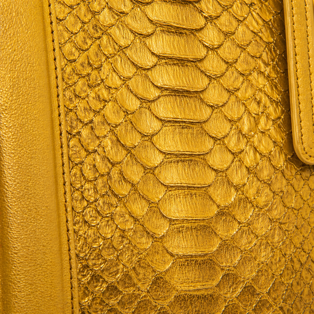 The Velar Yellow  Hand-Painted Python Leather Weekender Bag