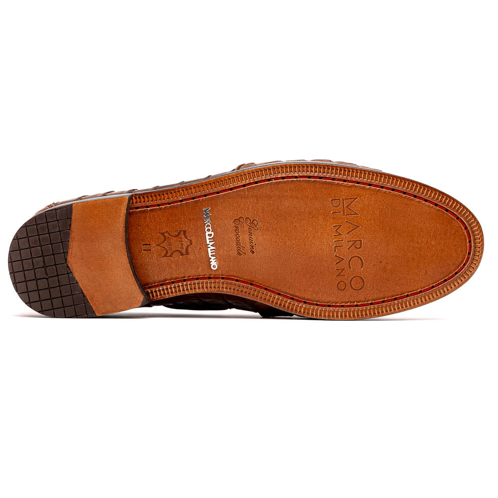 Bianchi Genuine caiman Crocodile Dress Loafers Black