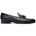 Bianchi Genuine caiman Crocodile Dress Loafers Black