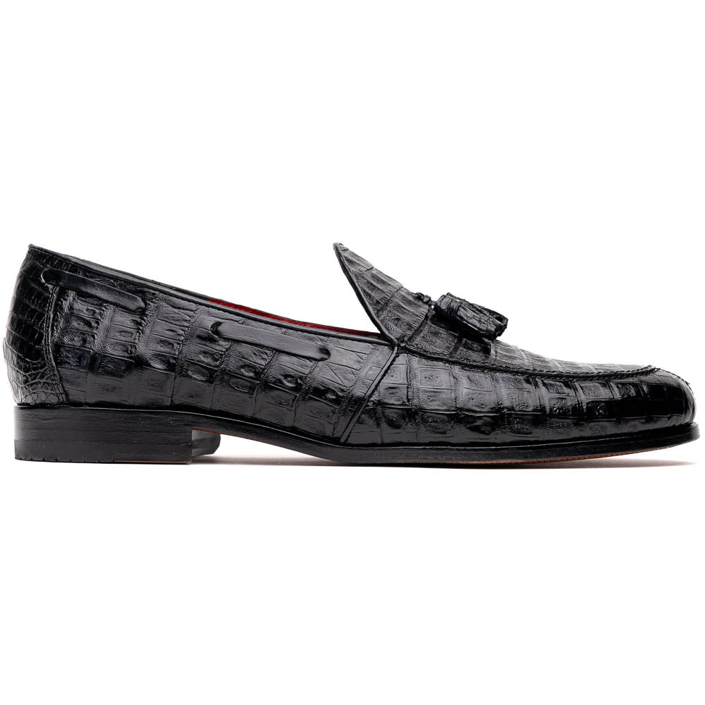 Bianchi Genuine caiman Crocodile Dress Loafers Black