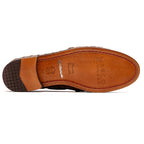 Bianchi Genuine Caiman Crocodile Dress Loafer Bay Apache