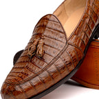 Bianchi Genuine Caiman Crocodile Dress Loafer Bay Apache