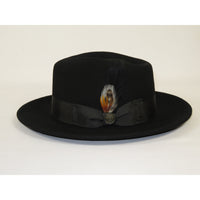 Bruno Capelo Hat Australian Wool Fedora Teardrop Crushable Bel Air BL590 Black
