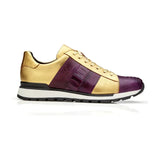 Belvedere Sneakers Blake Genuine Ostrich and Soft Italian Calf Purple/Gold