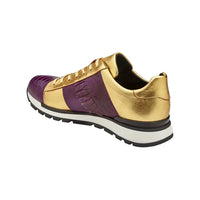 Belvedere Sneakers Blake Genuine Ostrich and Soft Italian Calf Purple/Gold