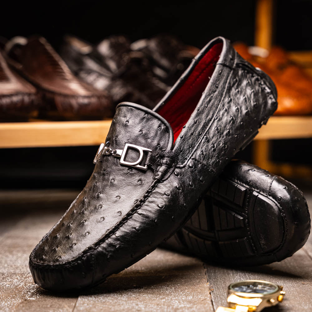 Bolonia Slip On Dressy Shoes Animal Skin Black