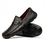 Bolonia Slip On Dressy Shoes Animal Skin Black