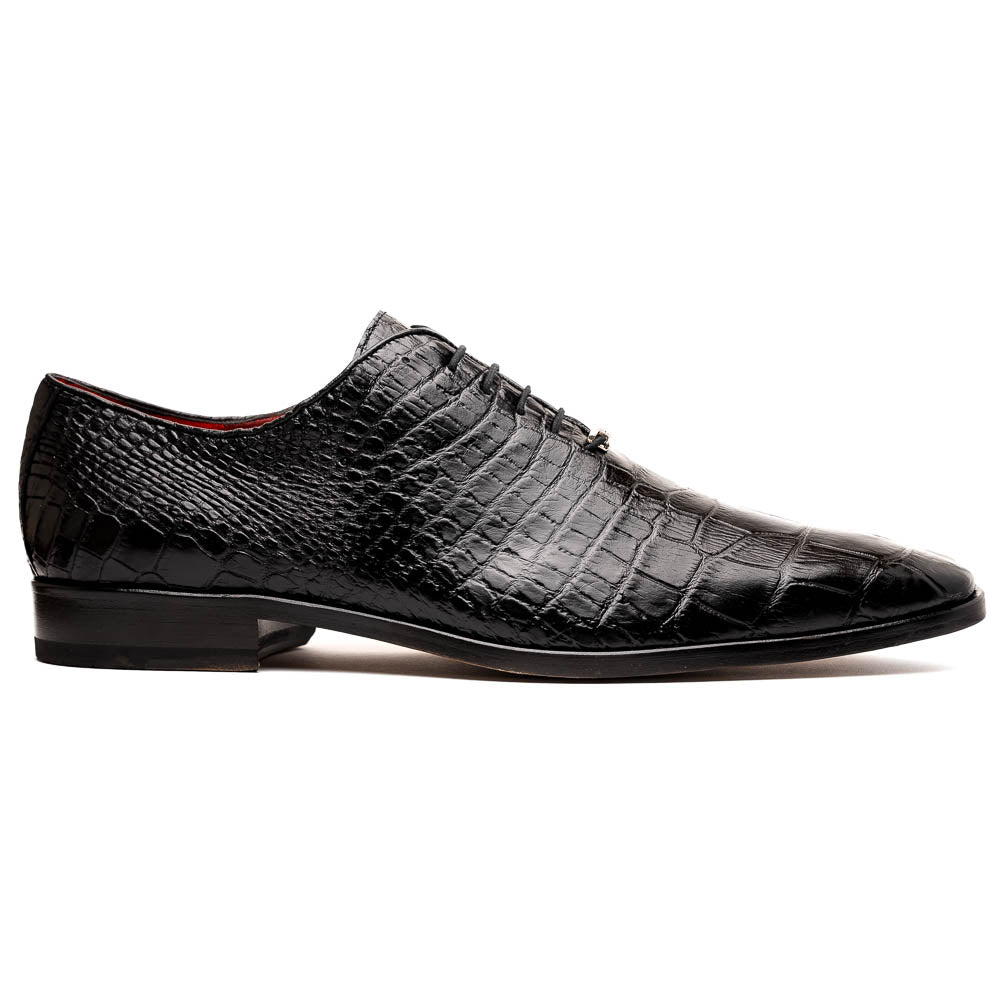 Bono Men's Oxford Shoes Genuine Aligator Leather Black