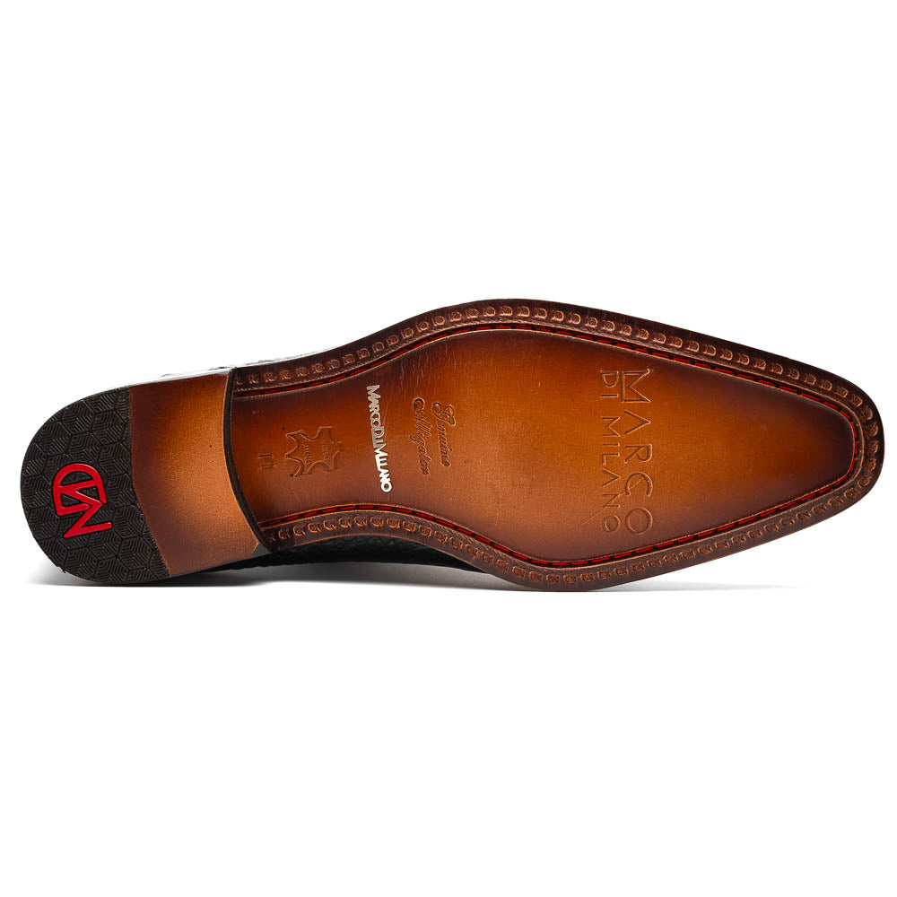 Bono Men's Oxford Shoes Genuine Aligator Leather Black