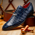Men's Shoes Bono Genuine Alligator Oxford Navy