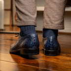 Men's Shoes Bono Genuine Alligator Oxford Navy