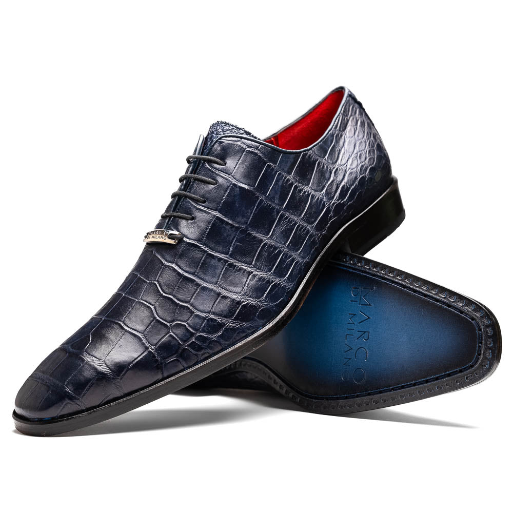 Men's Shoes Bono Genuine Alligator Oxford Navy