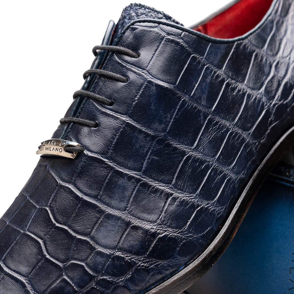 Men's Shoes Bono Genuine Alligator Oxford Navy