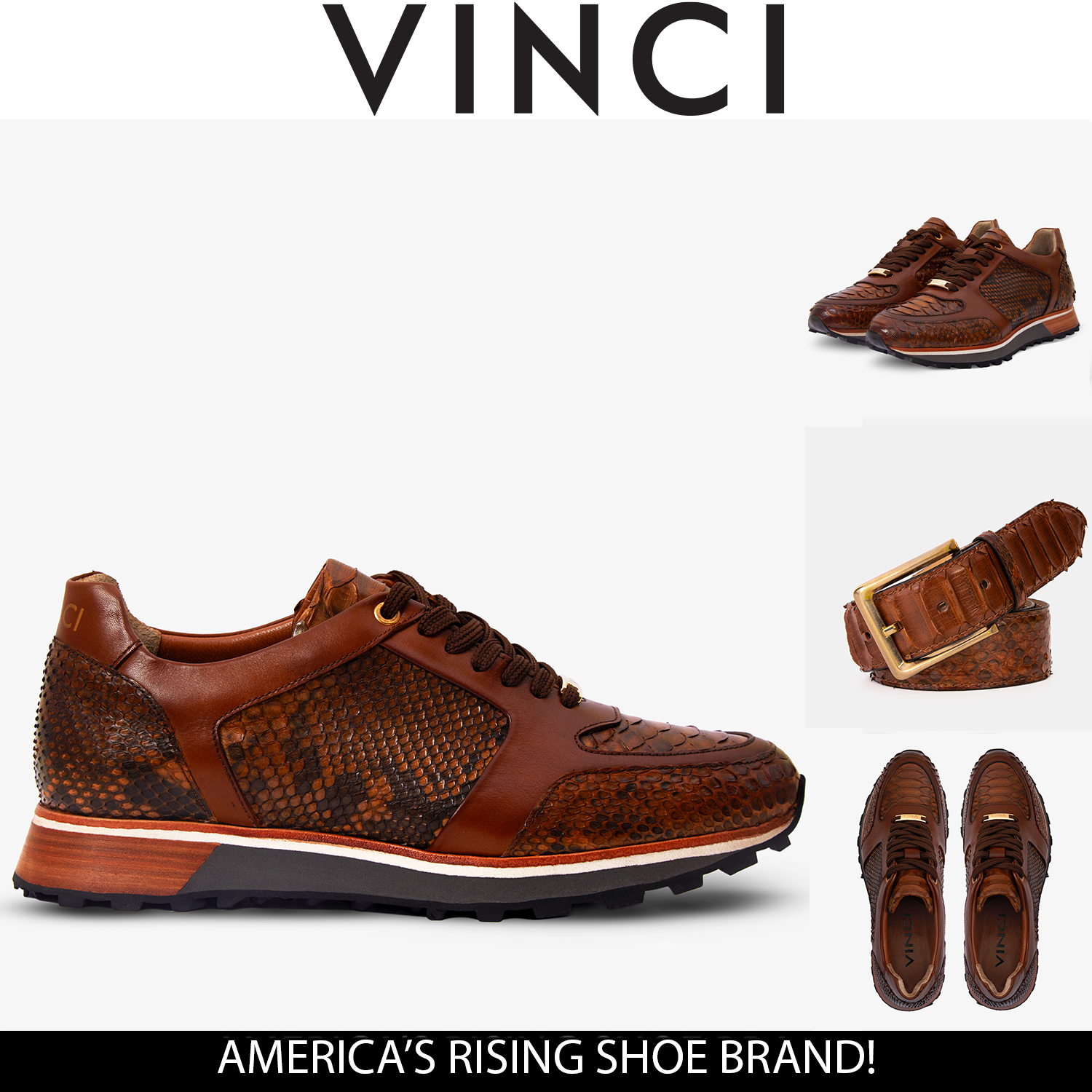 The Boss Snake Skin Tan Men Sneaker