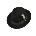 Men BENTLY HEADWEAR Hat Australian Wool Fedora Brooks Collection BR723 Black