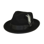 Men BENTLY HEADWEAR Hat Australian Wool Fedora Brooks Collection BR723 Black