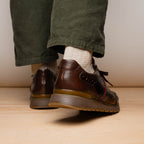 Brescia Snake and Classic Calfskin Fashion Sneaker Brown