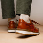 Brescia Genuine Snake and Calfskin Fashion Sneaker Honey