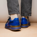 Brescia Genuine Snake and Calfskin Fashion Sneaker Electric Blue