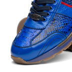 Brescia Genuine Snake and Calfskin Fashion Sneaker Electric Blue