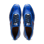 Brescia Genuine Snake and Calfskin Fashion Sneaker Electric Blue