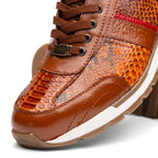 Brescia Genuine Snake and Calfskin Fashion Sneaker Honey